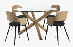 AGERBY Ś119 dąb + 4 HVIDOVRE czarny/dąb