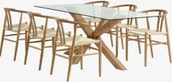 AGERBY D190 stół dąb + 4 GUDERUP krzesła dąb/naturalny