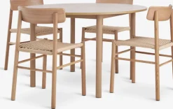 ALSTED Ś120 stół dąb + 4 ISLEV krzesła bez podłokietnika dąb