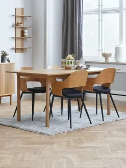 ALSTED D160 stół dąb + 4 HVIDOVRE krzesła dąb/czarny