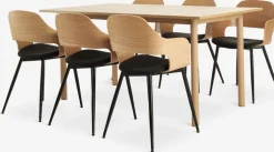 ALSTED D160 stół dąb + 4 HVIDOVRE krzesła dąb/czarny