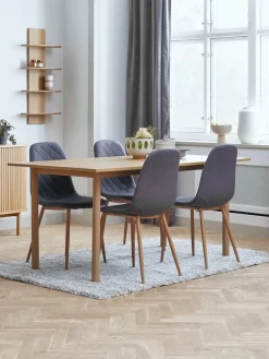 ALSTED D160 stół dąb + 4 JONSTRUP krzesła asfalt/dąb