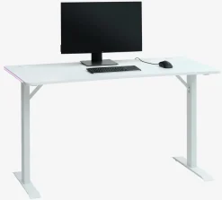 Biurko gamingowe HALBJERG 65x135 LED biały