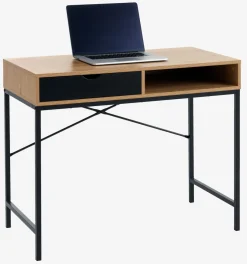 Biurko TRAPPEDAL 48x95 1 szuflada kolor dębu/czarny
