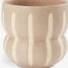 Doniczka JERRY Ś14xW13cm beżowy w linie