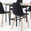 FOLDINGBRO D130 stół dąb + 4 JONSTRUP krzesła czarny/dąb