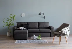 Fotel UDSBJERG szary tkanina/dąb