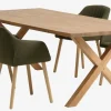 GRIBSKOV D230 stół dąb + 4 ADSLEV krzesła oliwkowy