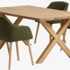 GRIBSKOV D180 stół dąb + 4 ADSLEV krzesła oliwkowy