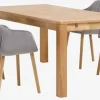 HAGE D190 stół dąb + 4 ADSLEV krzesła dąb aksamit