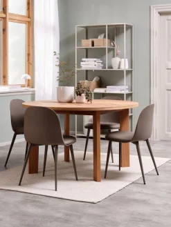 HARESKOV Ś129 stół dąb + 4 ULDAL krzesła brown