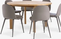 HARESKOV Ś129 stół dąb + 4 ULDAL krzesła brown