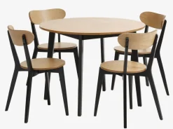 JEGIND Ś105 stół dąb + 4 JEGIND krzesła dąb/czarny
