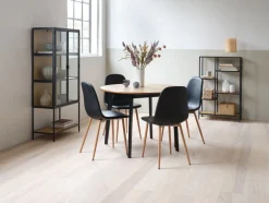 JEGIND Ś105 stół dąb + 4 JONSTRUP czarny/dąb
