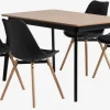 JEGIND D130 stół dąb/czarny + 4 KASTRUP krzesła czarny