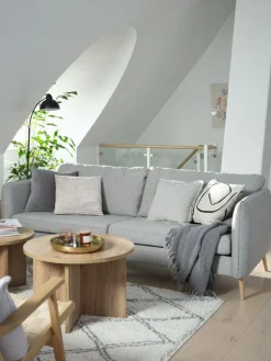 Kanapa AARHUS 3-miejscowa jasnoszary tkanina
