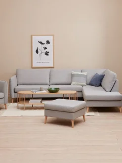 Kanapa AARHUS open-end prawy jasnoszary tkanina