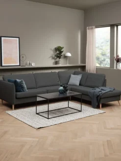 Kanapa AARHUS open-end prawy ciemnoszary tkanina