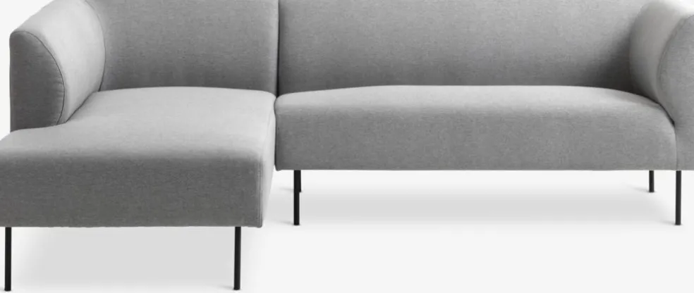 Kanapa z szezlongiem KARE jasnoszary lewostronna