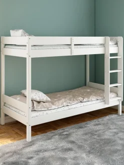 Łóżko piętrowe VESTERVIG 2x90x200 z drabinką biały