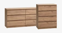 Komoda 3+3 szuflady LIMFJORDEN naturalny kolor dębu