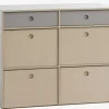 Komoda ANNISSE 3+3 szuflady szary/naturalny