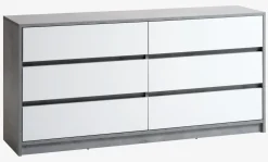 Komoda BILLUND 3+3 biały/szary