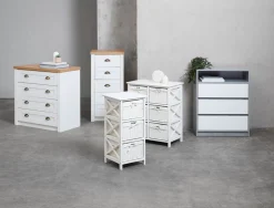 Komoda BILLUND 3 szuflady biały/szary