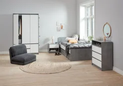 Komoda BILLUND 3 szuflady biały/szary