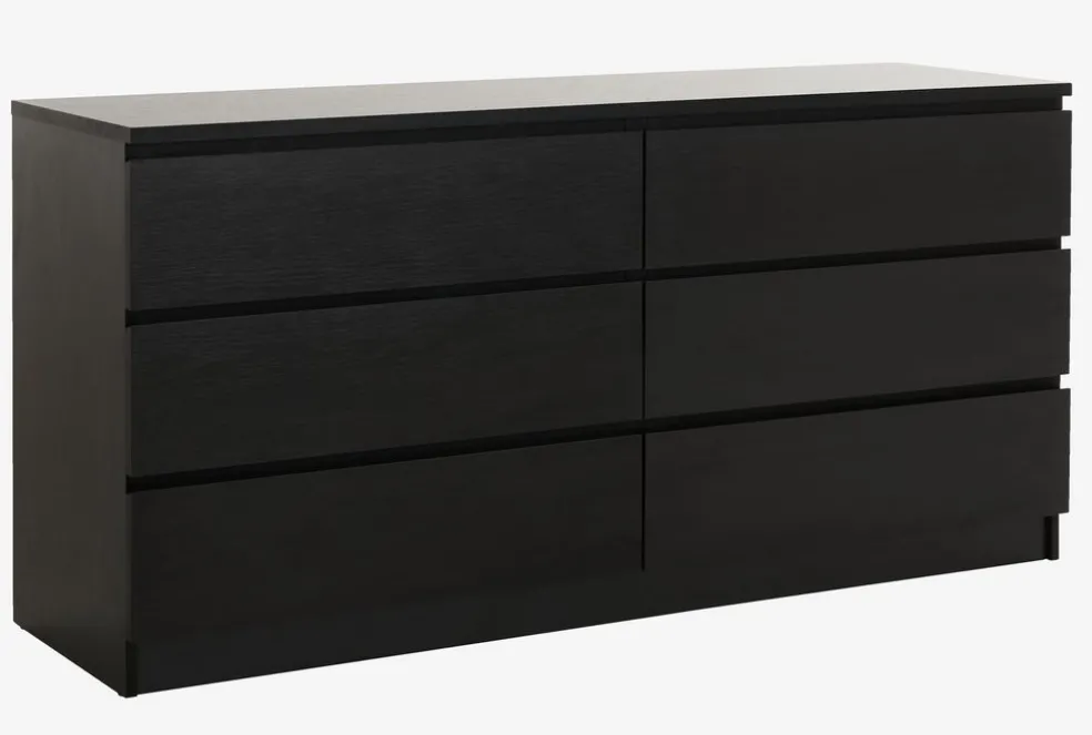 Komoda LIMFJORDEN 3+3 szuflady czarny