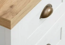 Komoda MARKSKEL 5 szuflad biały/dąb
