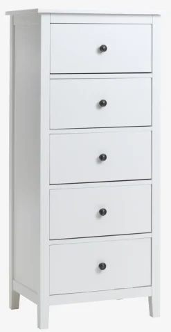 Komoda NORDBY 5 szuflad biały