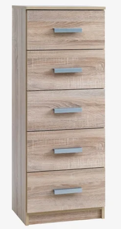 Komoda TAPDRUP 5 szuflad wąska dąb