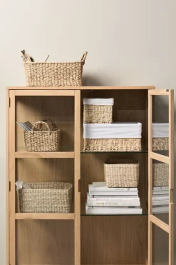 Kosz EJNO S16xD22xW14cm z tkaniną biały