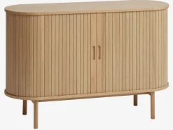 Kredens LYNGVIG 120 cm 2 drzwi roletowe naturalny dąb