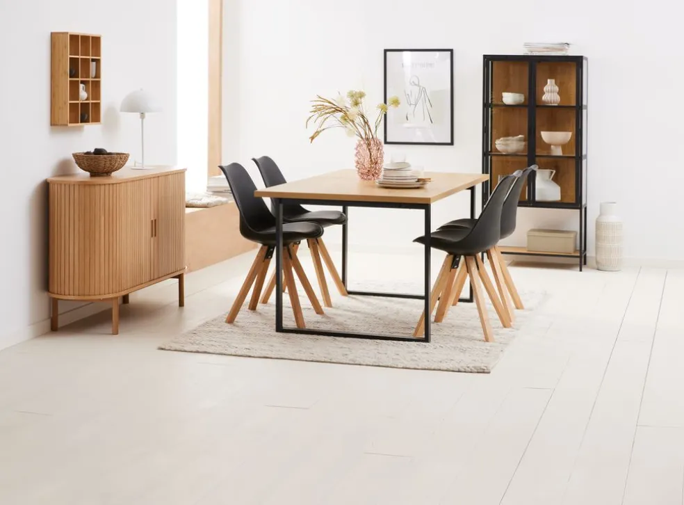 Kredens LYNGVIG 120 cm 2 drzwi roletowe naturalny dąb