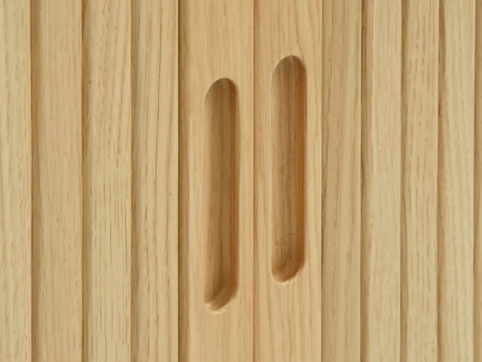 Kredens LYNGVIG 120 cm 2 drzwi roletowe naturalny dąb