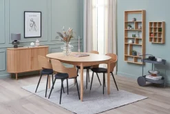 Kredens LYNGVIG 120 cm 2 drzwi roletowe naturalny dąb
