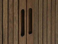 Kredens LYNGVIG 120 cm 2 drzwi roletowe ciemny dąb