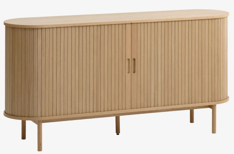 Kredens LYNGVIG 160 cm 2 drzwi roletowe naturalny dąb