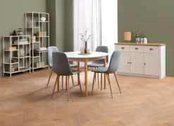 Kredens MARKSKEL 3 drzwi biały/dąb