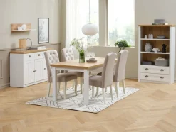 Kredens MARKSKEL 3 drzwi biały/dąb
