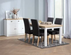 Kredens MARKSKEL 3 drzwi biały/dąb