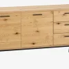 Kredens SANDBY 2 drzwi + 3 szuflady naturalny dąb/czarny