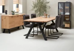 Kredens SANDBY 2 drzwi + 3 szuflady naturalny dąb/czarny