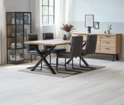 Kredens SANDBY 2 drzwi + 3 szuflady naturalny dąb/czarny