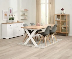 Kredens VISLINGE 3 drzwi 3 szuflady naturalny/biały