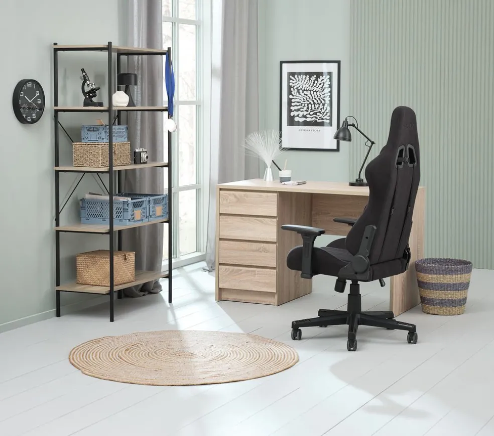 Krzesło gamingowe NIBE czarny tkanina/czarny