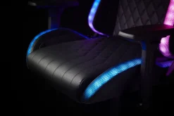 Krzesło gamingowe RANUM LED czarny skóra ekologiczna/czarny