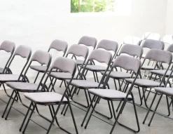 Krzesło składane VOEL aksamit ciemnoszary